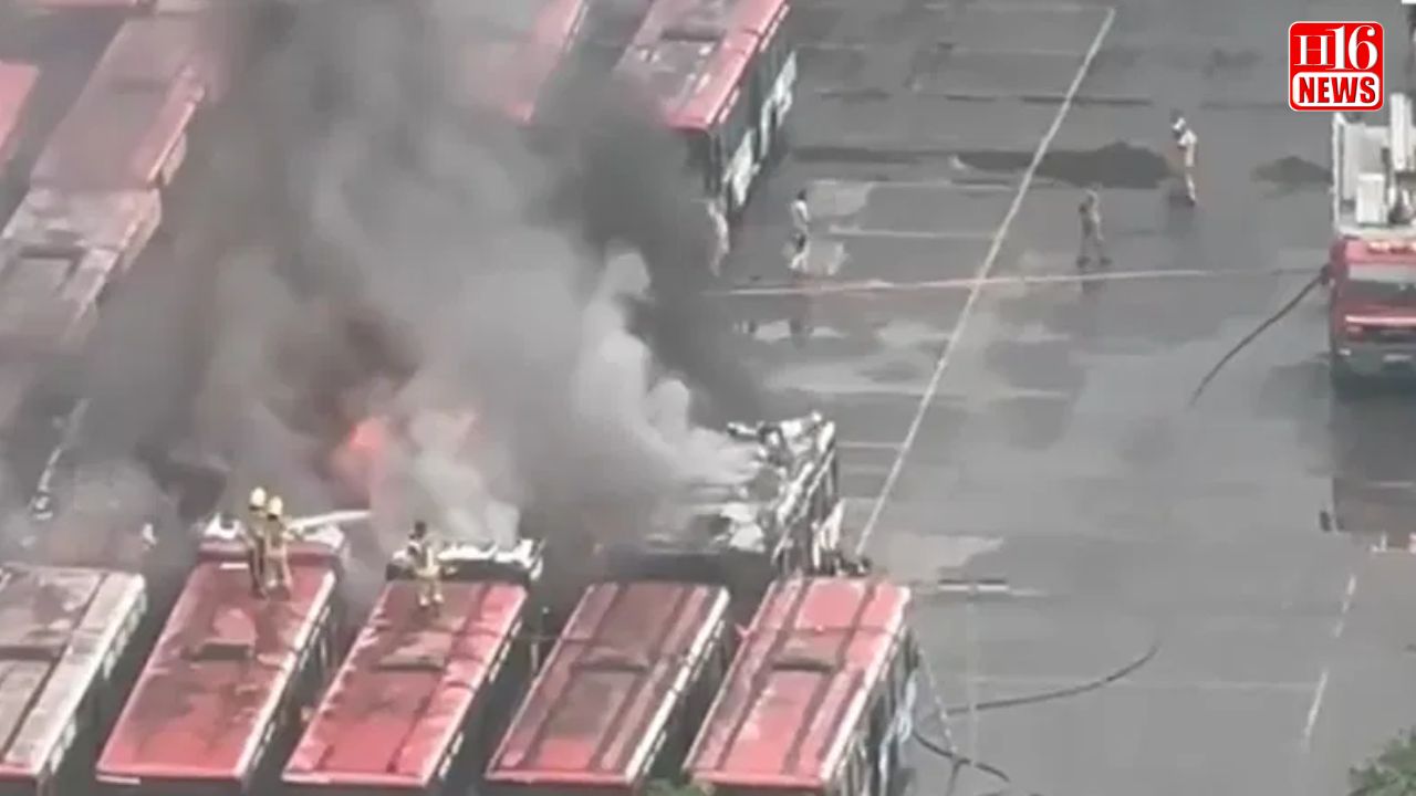 Massive fire at Navi Mumbai’s Ghansoli bus depot engulfs 5 buses